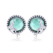 S925 Oxidized Silver Transparent Glass Earrings for Women