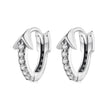 925 Sterling Silver Earrings with Pavé Setting CZ and Oxidized Finish