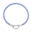 925 Sterling Silver White Gold Plated 17cm Heart Hand Rope Bracelet for Women