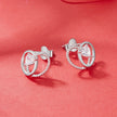 925 Sterling Silver White Gold Plated Pavé Setting CZ Earrings