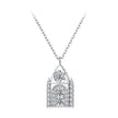 925 Sterling Silver White Gold Plated Moissanite CZ Pavé 40+5cm Necklace for Women