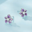 S925 Sterling Silver Plated Platinum Enamel Earrings for Women