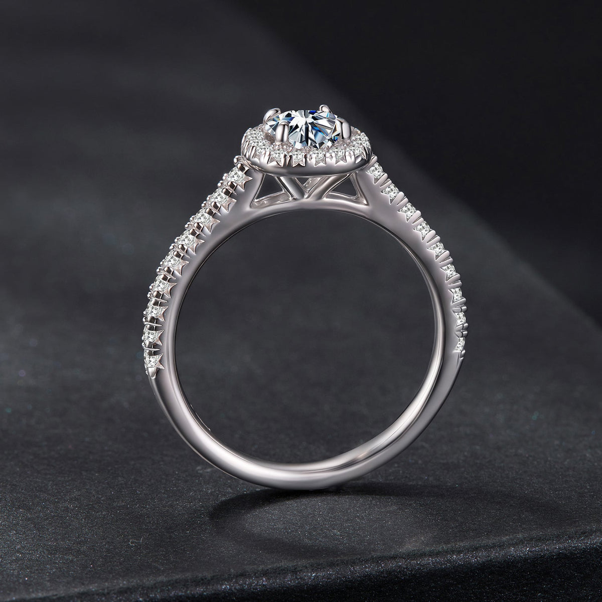925 Sterling Silver Moissanite 0.5 Carat Ring for Women - Size 6
