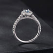 925 Sterling Silver Moissanite 0.5 Carat Ring for Women - Size 6