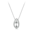 925 Sterling Silver White Gold Plated Necklace 40+5cm Length for Women