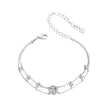 925 Sterling Silver 5.0mm Moissanite Bracelet with CZ and White Gold Plating for Women