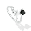 925 Sterling Silver Oxidized Pavé Setting CZ Ring