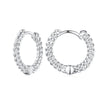 925 Sterling Silver Earrings Size 14*1.5mm Plated Platinum for Women