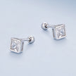 925 Sterling Silver 5mm Pavé Setting CZ Earrings for Women