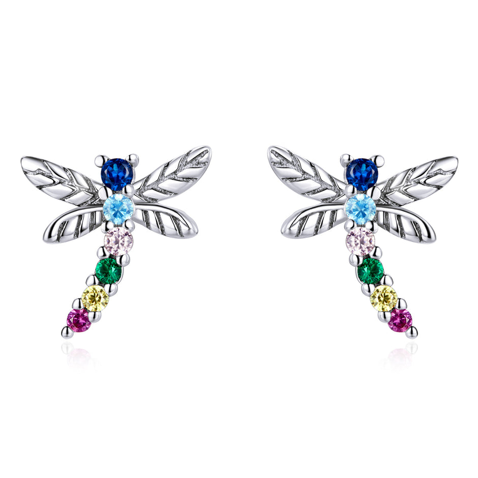 925 Sterling Silver Earrings with Pavé Setting CZ in Oxidized Silver