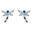 925 Sterling Silver Earrings with Pavé Setting CZ in Oxidized Silver