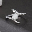 925 Sterling Silver White Gold Plated Ring with Cubic Zirconia for Women