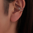 925 Sterling Silver Hoop Earrings with Pavé Setting CZ in White Gold