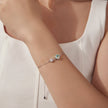 925 Sterling Silver 0.8cm CZ White Gold Plated Bracelet for Women
