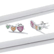 925 Sterling Silver Earrings with Pavé Setting and Plated Platinum, Size: 0.5*1.3cm, Women