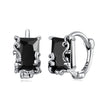 925 Sterling Silver Earrings with CZ and Oxidized Finish for Women