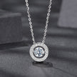 925 Sterling Silver Moissanite Pendant Necklace for Women - 40+5cm, White Gold Plated, Elegant Jewelry
