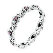 925 Sterling Silver Oxidized CZ Pavé Ring Size 6 for Women