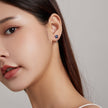 925 Sterling Silver Earrings with Pavé CZ & Platinum Plating for Women