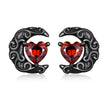 925 Sterling Silver Earrings with Pavé Setting CZ in Black Gold Plating