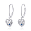 925 Sterling Silver Earrings with CZ and Platinum Plating, 2.3*0.8 cm