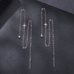 925 Sterling Silver Plated White Gold Moissanite Earrings 7cm for Women