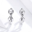 925 Sterling Silver Earrings - 1.2*0.4cm, Platinum Plated for Women