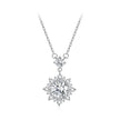 925 Sterling Silver Moissanite Necklace with Pavé Setting in Platinum, 450mm, for Women