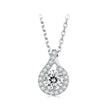 925 Sterling Silver Moissanite Necklace with CZ, 400mm Length, 15x10mm Pendant for Women