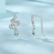 925 Sterling Silver Earrings with Pavé Setting and White Gold Plating for Women