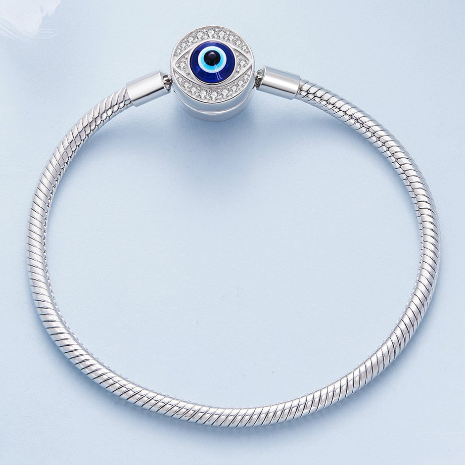 925 Sterling Silver Bracelet with CZ & Resin, Size 17.0