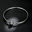 925 Sterling Silver 17.0 cm Oxidized CZ Bracelet for Women