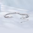 925 Sterling Silver Plated Platinum 140mm Chain Thickness 3mm Bracelet for Women