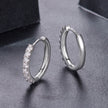 925 Sterling Silver Moissanite 0.03ct White Gold Plated Earrings 1.6cm for Women