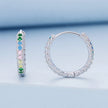 925 Sterling Silver Stud Earrings with CZ in Pavé Setting