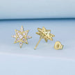 925 Sterling Silver Pavé Setting Gold Plated Earrings