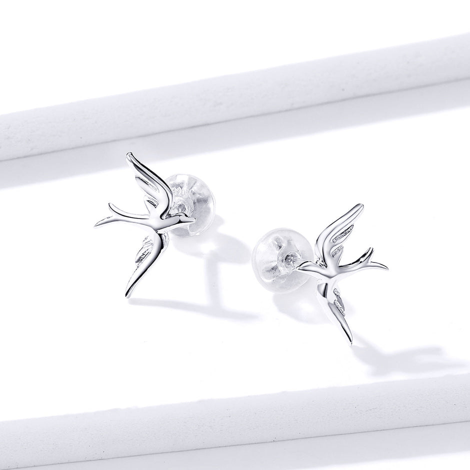 925 Sterling Silver Earrings 0.7*1.2cm for Women