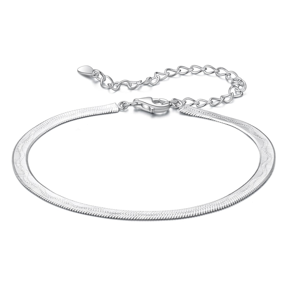925 Sterling Silver Plated White Gold Bracelet for Unisex
