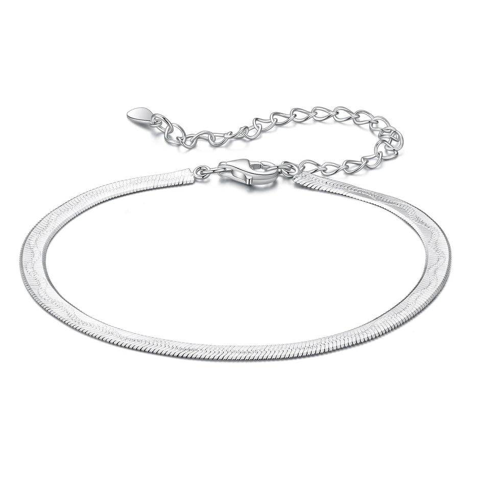 925 Sterling Silver Plated White Gold Bracelet for Unisex