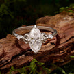 925 Sterling Silver White Gold Plated Moissanite Size 6 Ring for Women