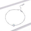 925 Sterling Silver Opal Bracelet for Women - Adjustable Size, Translucent Color