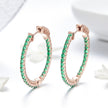 925 Sterling Silver Plated Rose Gold Pavé Setting CZ Earrings