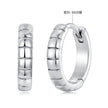 925 Silver White Gold Plated 1.4 x 0.3 cm Hoop Earrings for Women