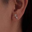 925 Sterling Silver Earrings 0.9*1.3cm with White Gold Plating for Women