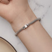 925 Sterling Silver Plated Platinum 17.0 Size Bracelet for Women