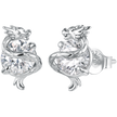 925 Sterling Silver White Gold Plated CZ Pavé Set 1.2 x 0.7 cm Earrings for Women