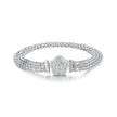 925 Sterling Silver and Platinum Plated 17.0 cm Pavé Setting CZ Bracelet for Women