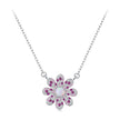 925 Sterling Silver Necklace with Synthetic Opal and CZ 40+5cm for Women