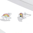 925 Sterling Silver Earrings with Enamel Process in Oxidized Silver for Women