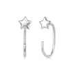 925 Sterling Silver Brass Earrings with White Gold Plating 1.4cm for Women